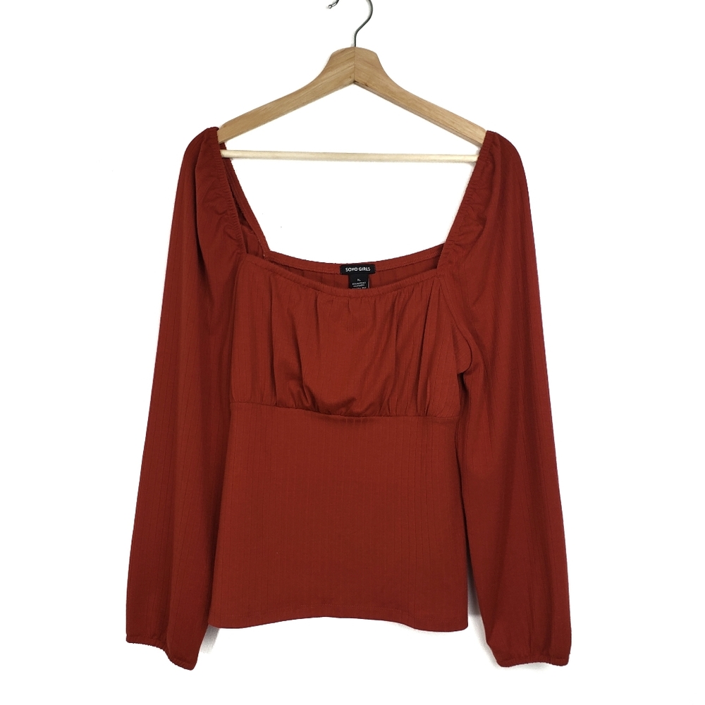Soho Girls Orange Long Sleeve Top